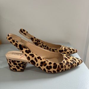Sole Society leopard slingbacks